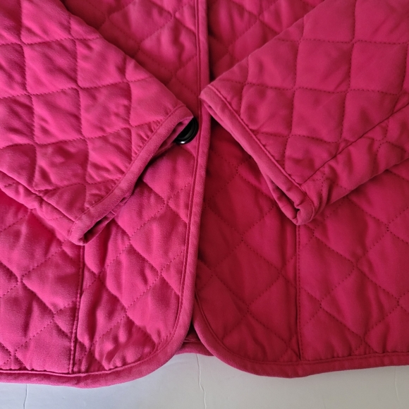Villager by Liz Claiborne pink quilted jacket size M button front lightweight - Picture 4 of 10